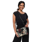 Gothic Valentine’s Crossbody Handbag – Dark & Stylish Heart Design with Silver Cross – Perfect for a Bold Unique Valentine&