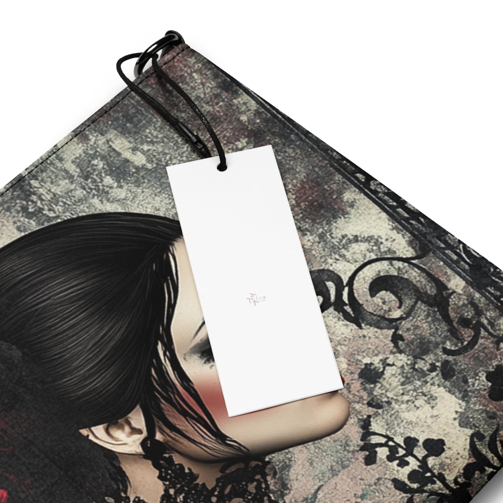 Gothic Valentine’s Crossbody Handbag – Dark & Stylish Heart Design with Silver Cross – Perfect for a Bold Unique Valentine&#39;s Gift