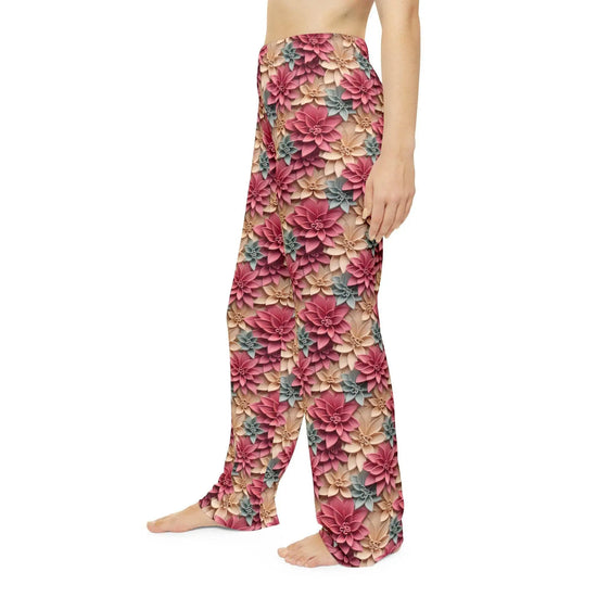 Bohemian Floral Pajama Pants, Cozy Lounge Pants, Indoor Wear, Flower Print Sleepwear, Gift for Her, Relaxation Outfit The Aurora Touch