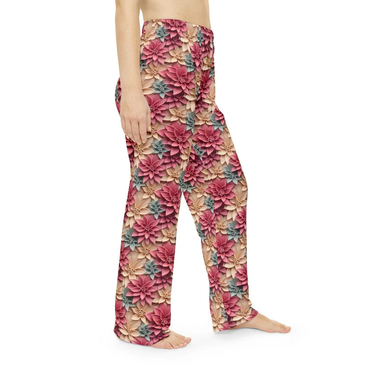 Bohemian Floral Pajama Pants, Cozy Lounge Pants, Indoor Wear, Flower Print Sleepwear, Gift for Her, Relaxation Outfit The Aurora Touch