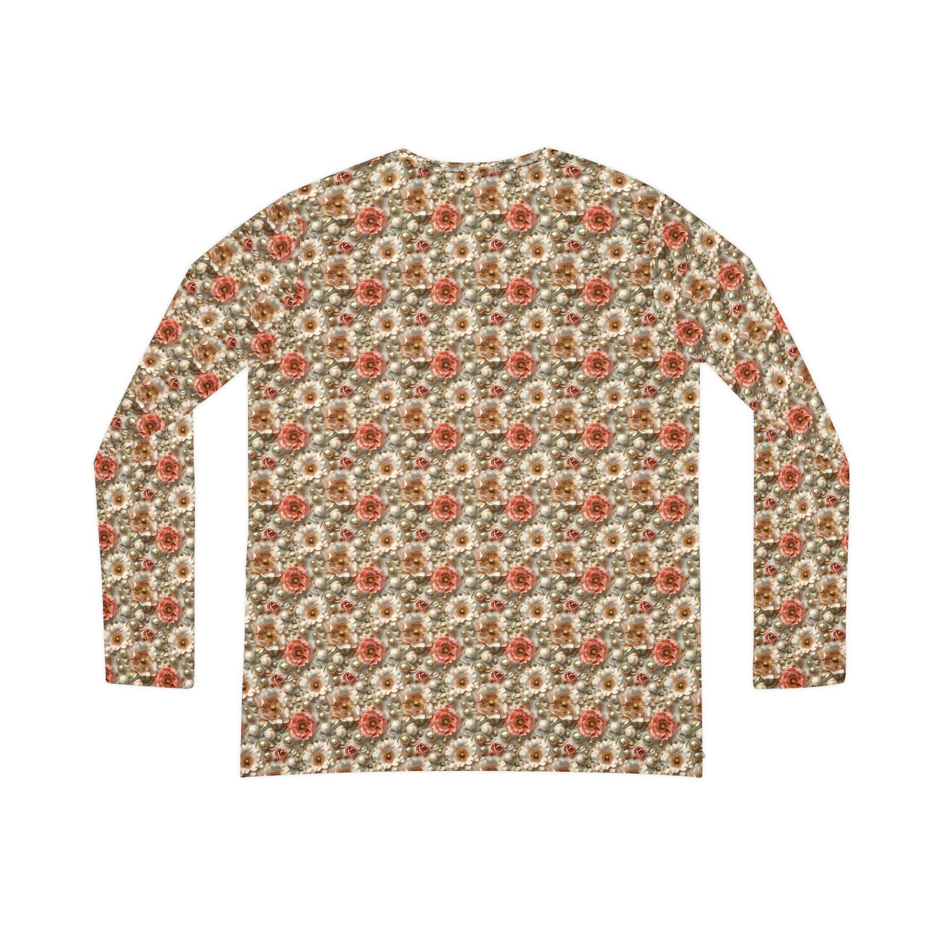 Floral Women's Long Sleeve V-Neck Shirt, Boho Top, Cozy Fashion, Gift for Her, Spring Style, Everyday Wear