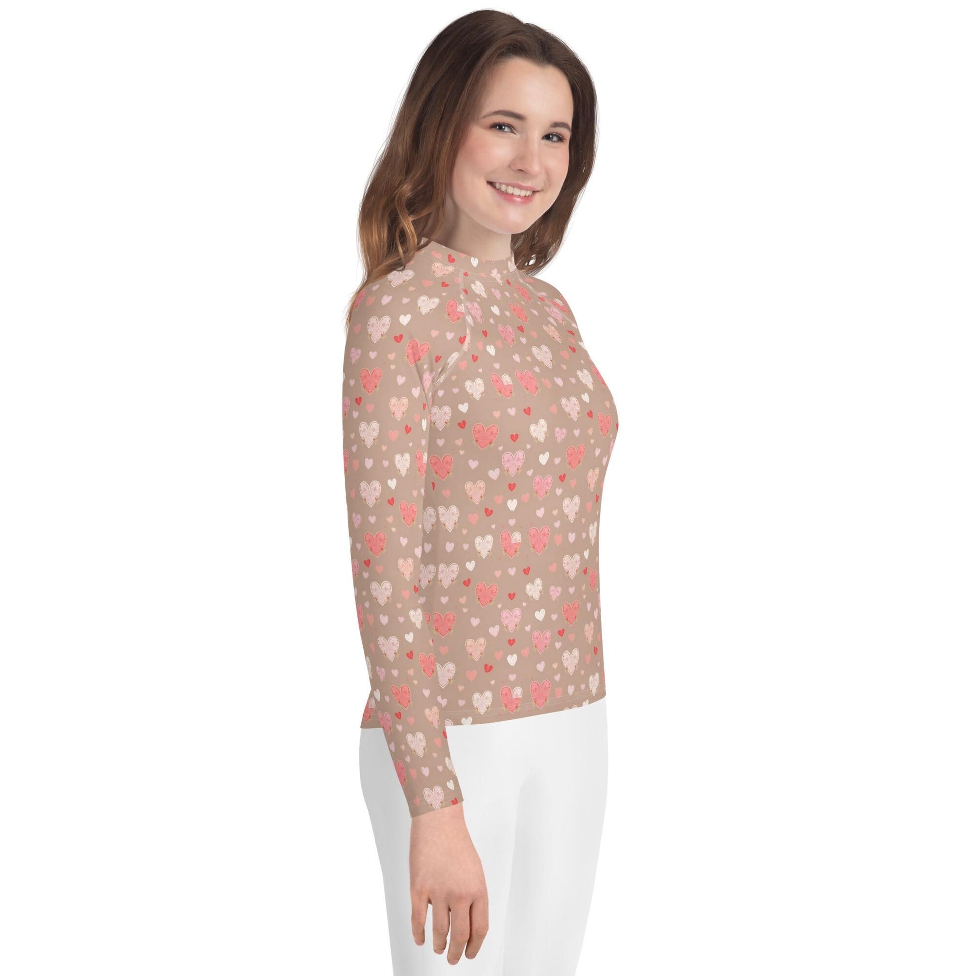 Valentine&#39;s Day Youth Rash Guard for Girls | Cute & Comfortable Swimwear for Active Girls | Perfect Gift for Her