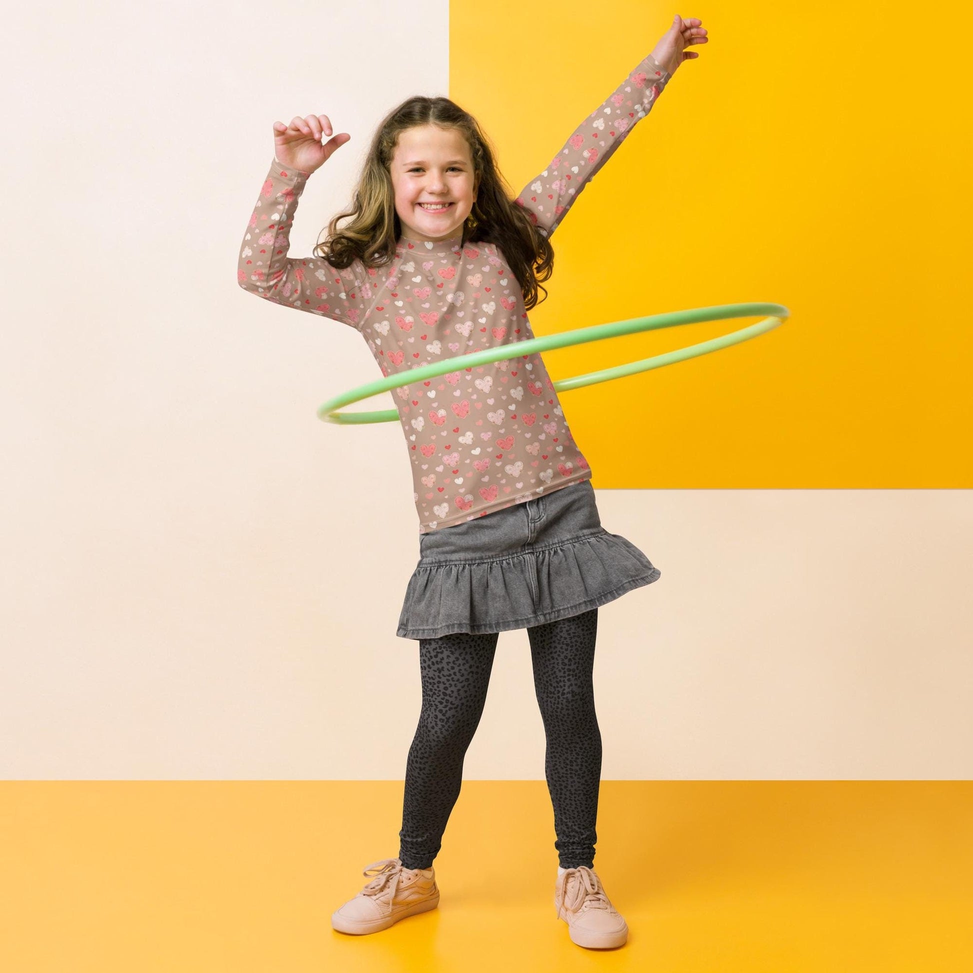 Valentine&#39;s Day Youth Rash Guard for Girls | Cute & Comfortable Swimwear for Active Girls | Perfect Gift for Her