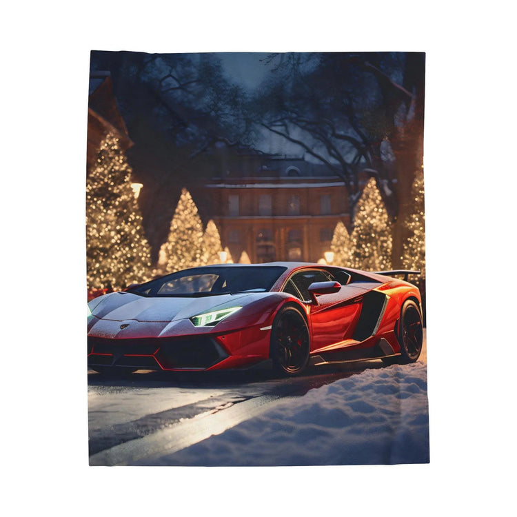 Lamborghini Holiday Velveteen Plush Blanket, Luxury blankets, Xmas Blankets, Bedroom Blanket, Couch Throw, Boys Bedroom, Car Lover Gift The Aurora Touch