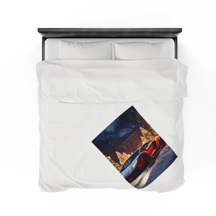 Lamborghini Holiday Velveteen Plush Blanket, Luxury blankets, Xmas Blankets, Bedroom Blanket, Couch Throw, Boys Bedroom, Car Lover Gift