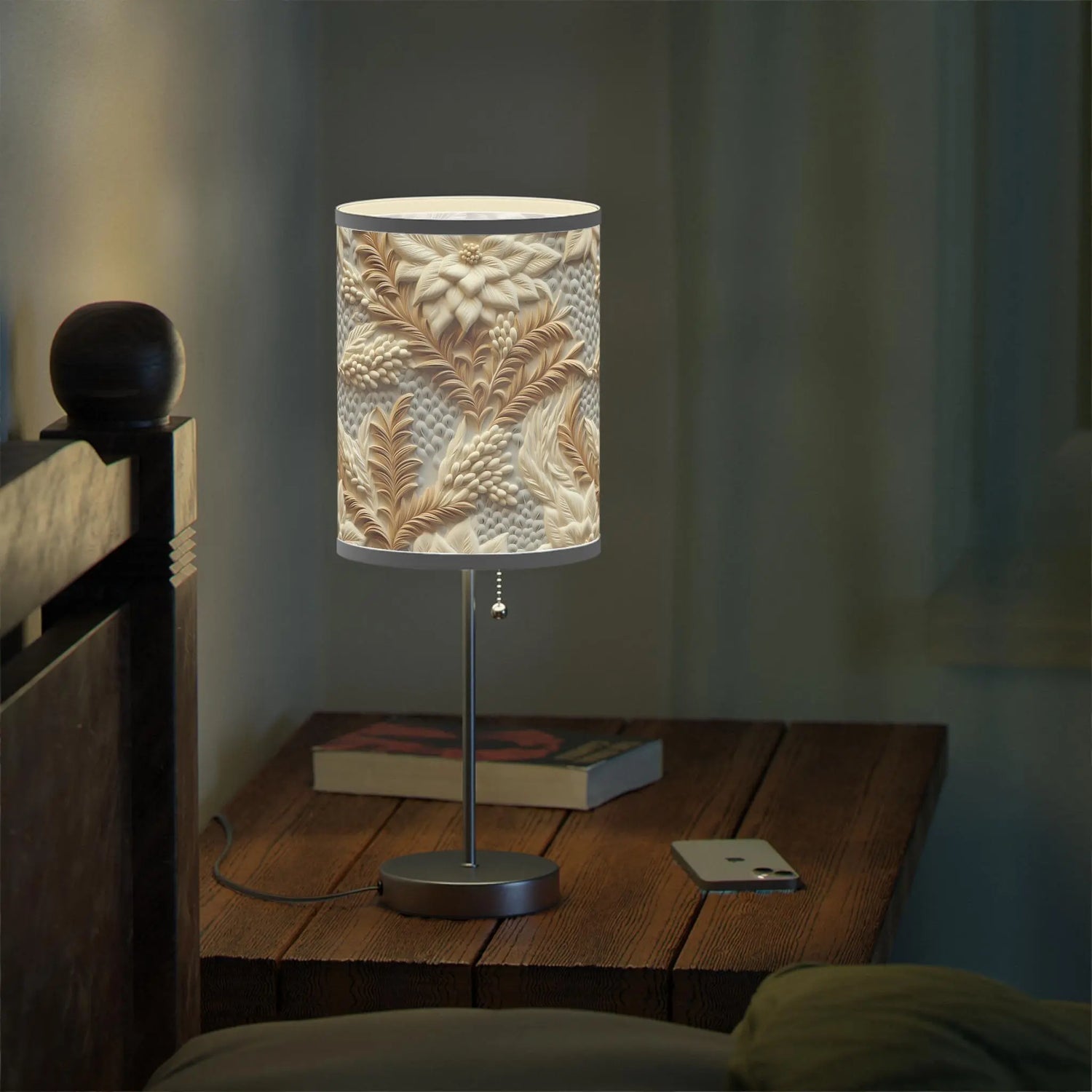 Botanical Pattern Table Lamp, Home Decor, Cozy Atmosphere, Floral Design, Bedroom Lighting, Housewarming Gift, Elegant Table Lamp The Aurora Touch