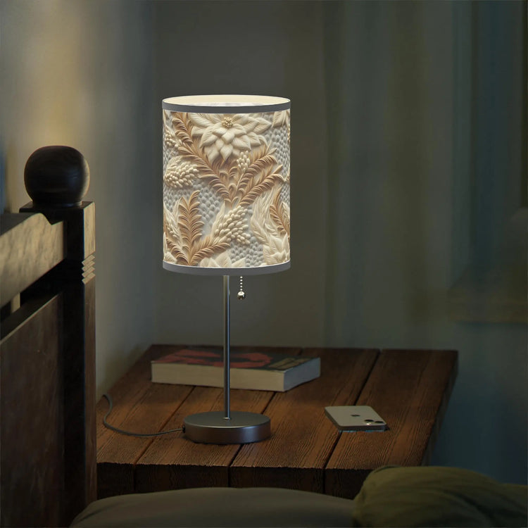 Botanical Pattern Table Lamp, Home Decor, Cozy Atmosphere, Floral Design, Bedroom Lighting, Housewarming Gift, Elegant Table Lamp