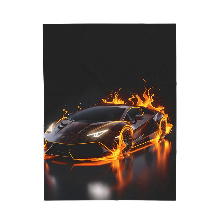 Plush Blanket, Race Car Portrait, Exotic Car Art, Stylish, Young Teen Gift, Teen Bedroom Decor, Black Lamborghini