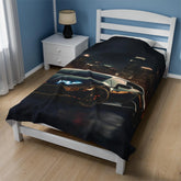 Luxury Car Themed Velveteen Plush Blanket, Cozy Throw for Car Lovers, Perfect Gift for Man Cave, Car Enthusiasts, Home Decor Accent