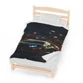 Luxury Car Themed Velveteen Plush Blanket, Cozy Throw for Car Lovers, Perfect Gift for Man Cave, Car Enthusiasts, Home Decor Accent