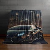 Luxury Car Themed Velveteen Plush Blanket, Cozy Throw for Car Lovers, Perfect Gift for Man Cave, Car Enthusiasts, Home Decor Accent The Aurora Touch