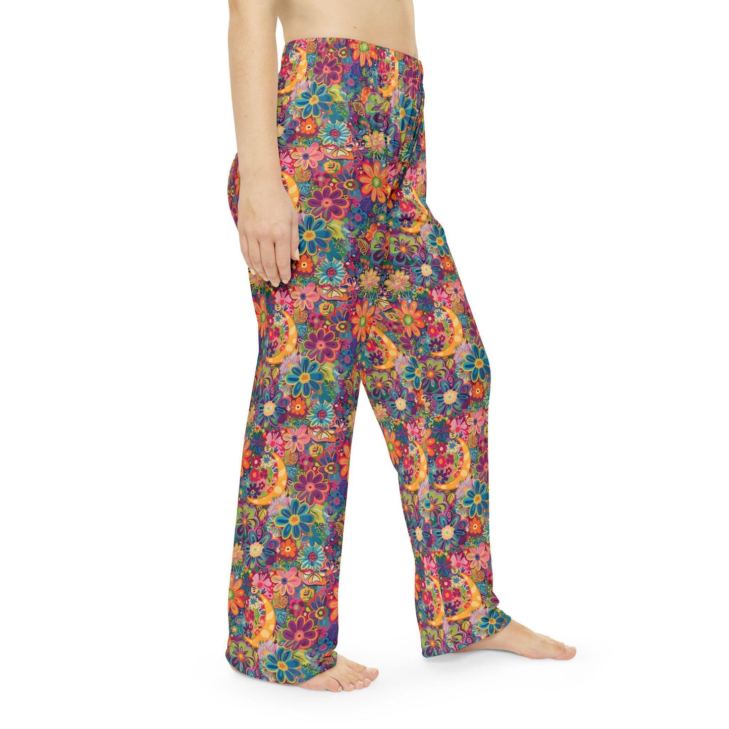 Boho Floral Women's Pajama Pants, Vibrant Loungewear, Cozy Sleep Pants, Relaxation Essentials, Gifts for Her, Casual Style