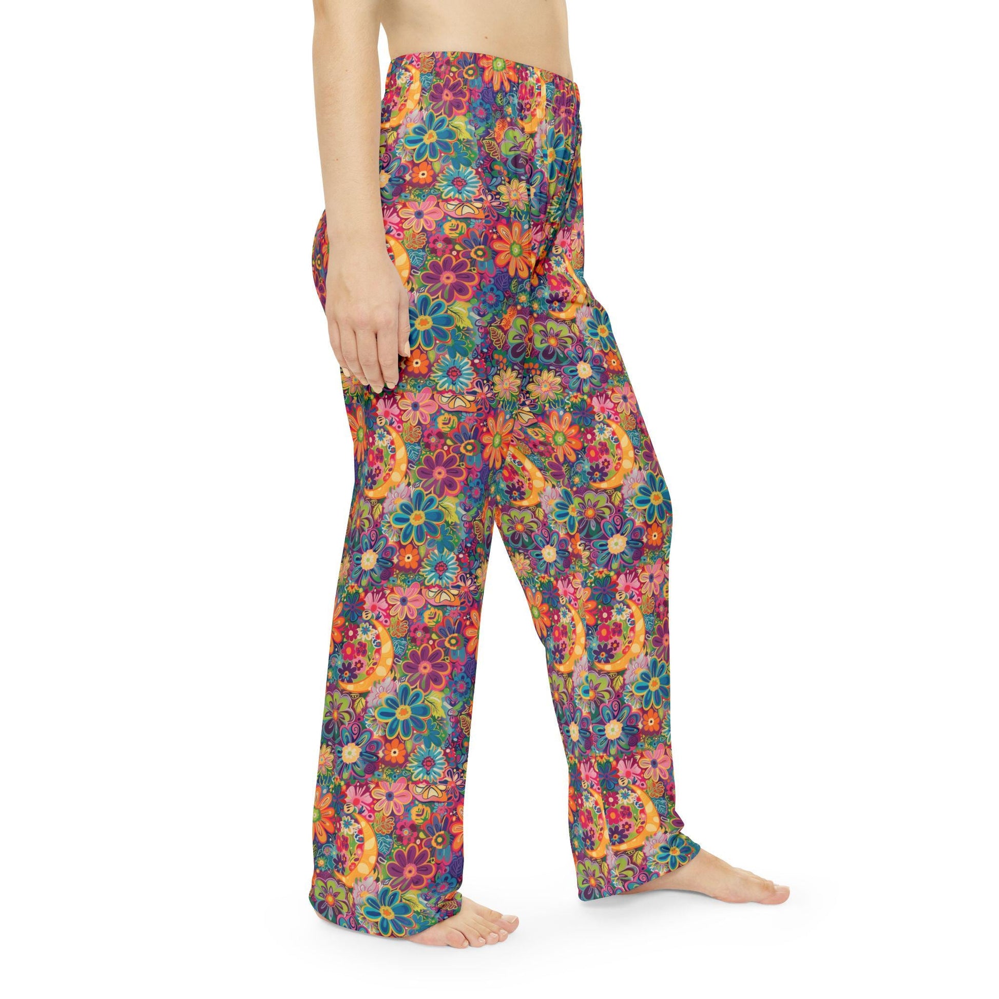 Boho Floral Women's Pajama Pants, Vibrant Loungewear, Cozy Sleep Pants, Relaxation Essentials, Gifts for Her, Casual Style