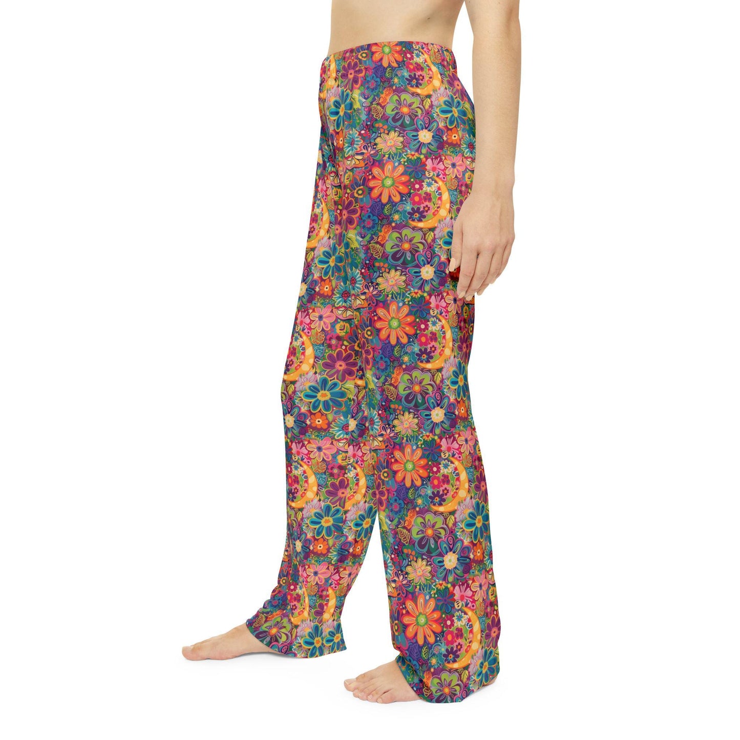 Boho Floral Women's Pajama Pants, Vibrant Loungewear, Cozy Sleep Pants, Relaxation Essentials, Gifts for Her, Casual Style