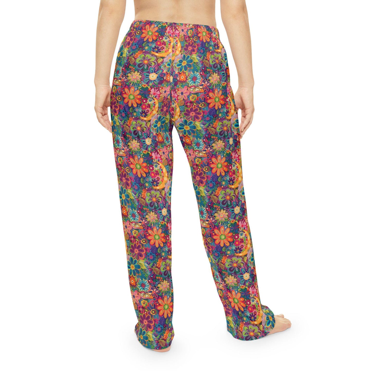 Boho Floral Women's Pajama Pants, Vibrant Loungewear, Cozy Sleep Pants, Relaxation Essentials, Gifts for Her, Casual Style