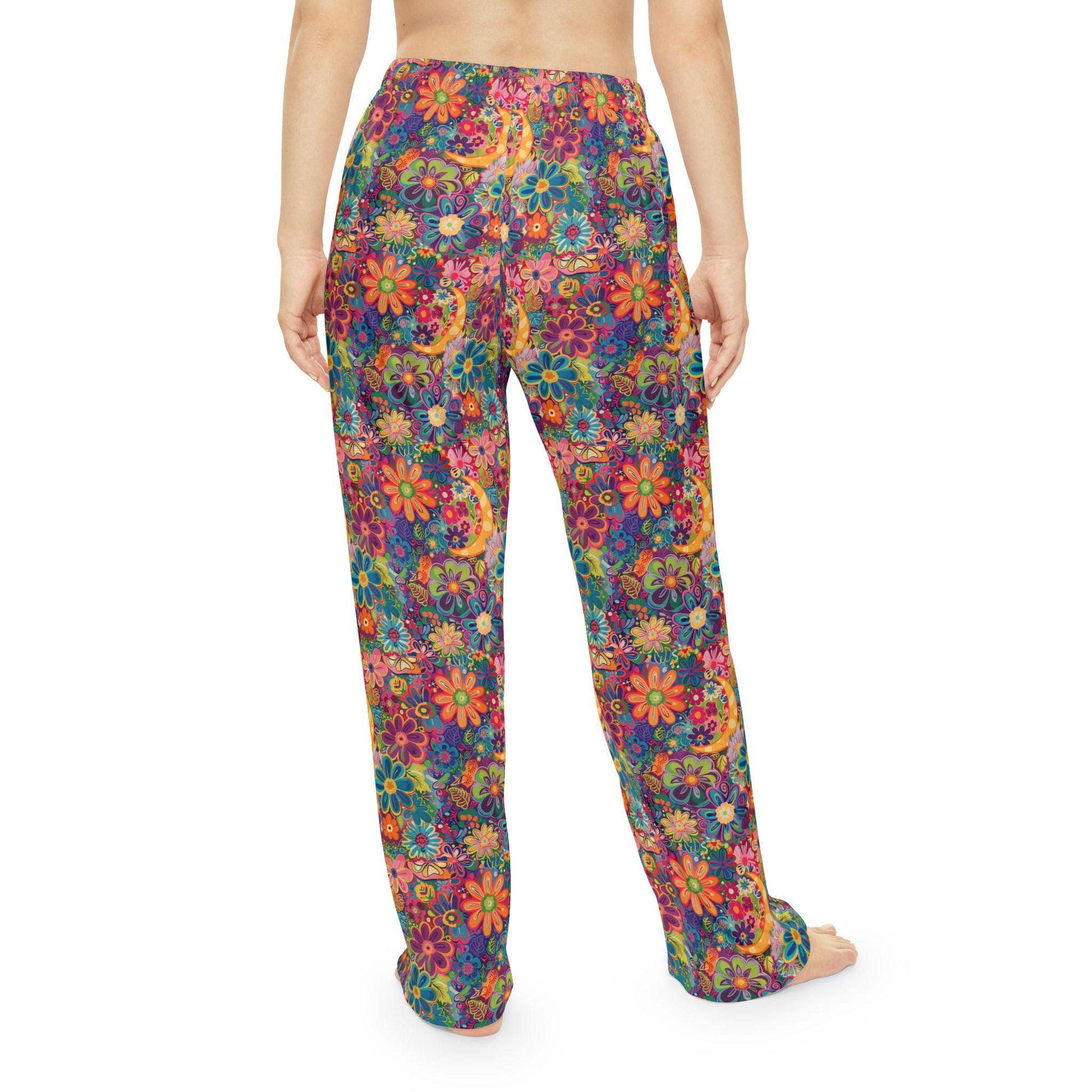 Boho Floral Women's Pajama Pants, Vibrant Loungewear, Cozy Sleep Pants, Relaxation Essentials, Gifts for Her, Casual Style