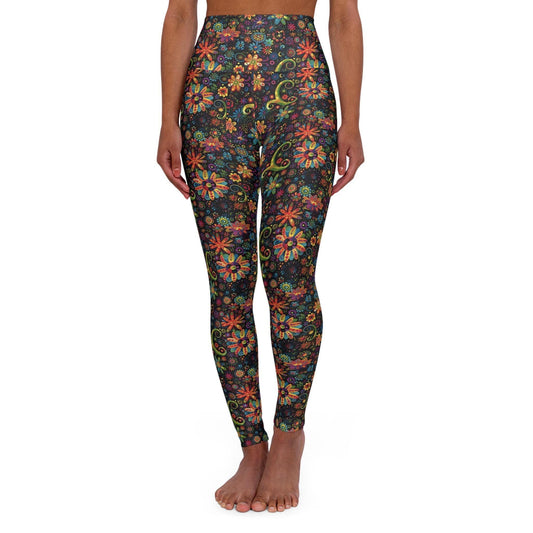 Bohemian High Waisted Yoga Leggings, Comfortable Activewear Tights, Fit for Yoga, Pilates, Fitness, Dance, Workout