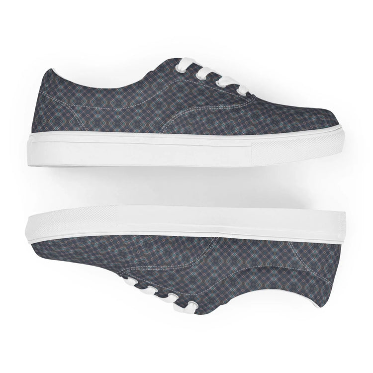 Men’s Geometric Pattern Casual Lace-Up Canvas Shoes – Trendy, Comfortable & Stylish Footwear for Everyday Wear