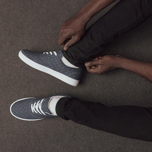 Men’s Geometric Pattern Casual Lace-Up Canvas Shoes – Trendy, Comfortable & Stylish Footwear for Everyday Wear