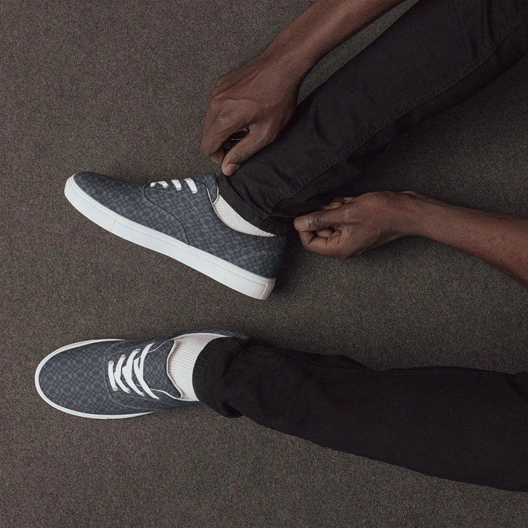 Men’s Geometric Pattern Casual Lace-Up Canvas Shoes – Trendy, Comfortable & Stylish Footwear for Everyday Wear