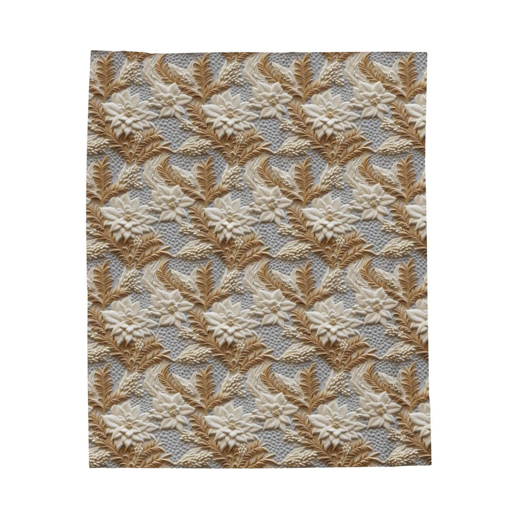 Cozy Velveteen Plush Blanket - Soft Floral Pattern Throw for Home Decor, Gift for Weddings, Birthday, Housewarming, Snuggling