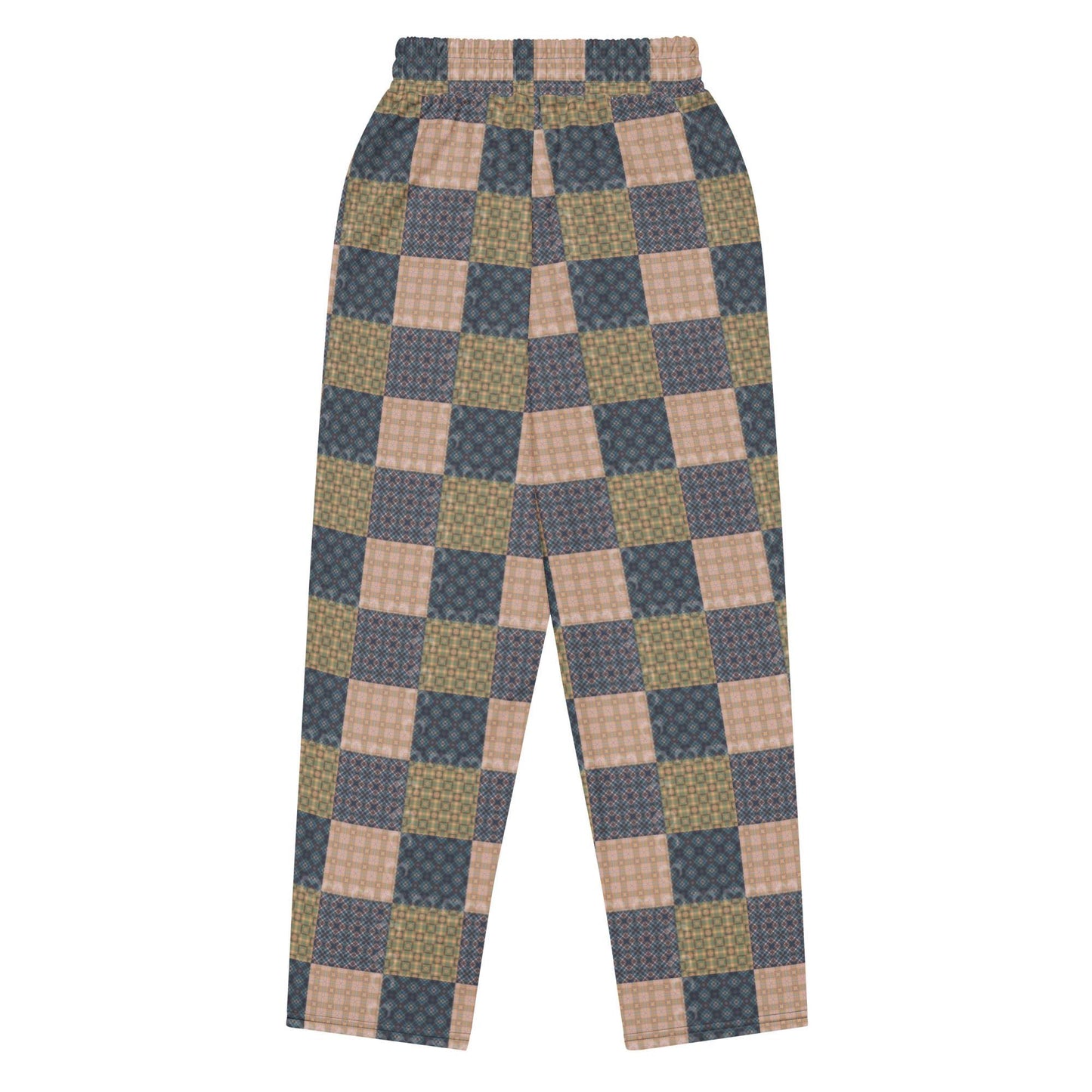 Men’s Geometric Checker Pattern Wide Leg Pants – Trendy Retro Style, Comfortable Loose Fit, Modern Fashion Statement, Streetwear Chic