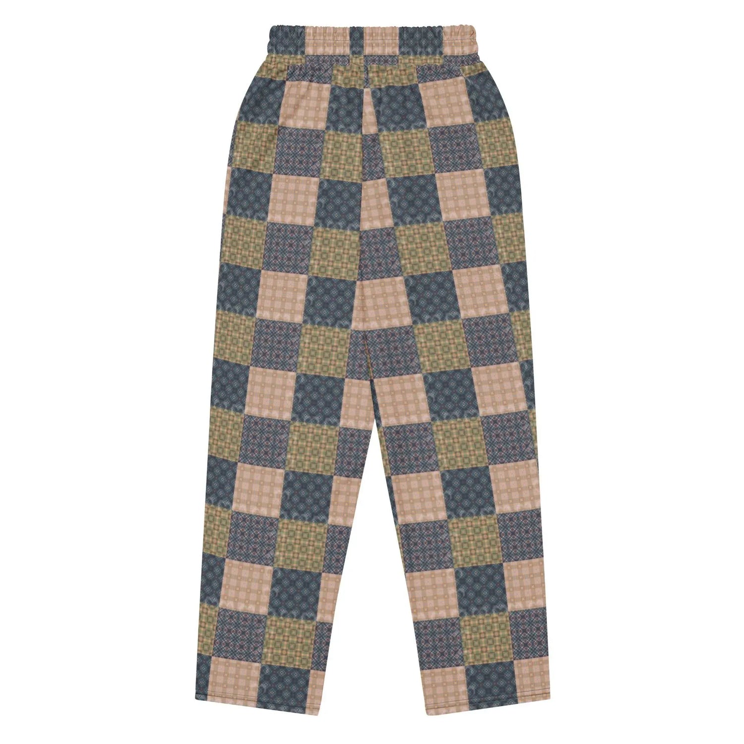 Men’s Geometric Checker Pattern Wide Leg Pants – Trendy Retro Style, Comfortable Loose Fit, Modern Fashion Statement, Streetwear Chic
