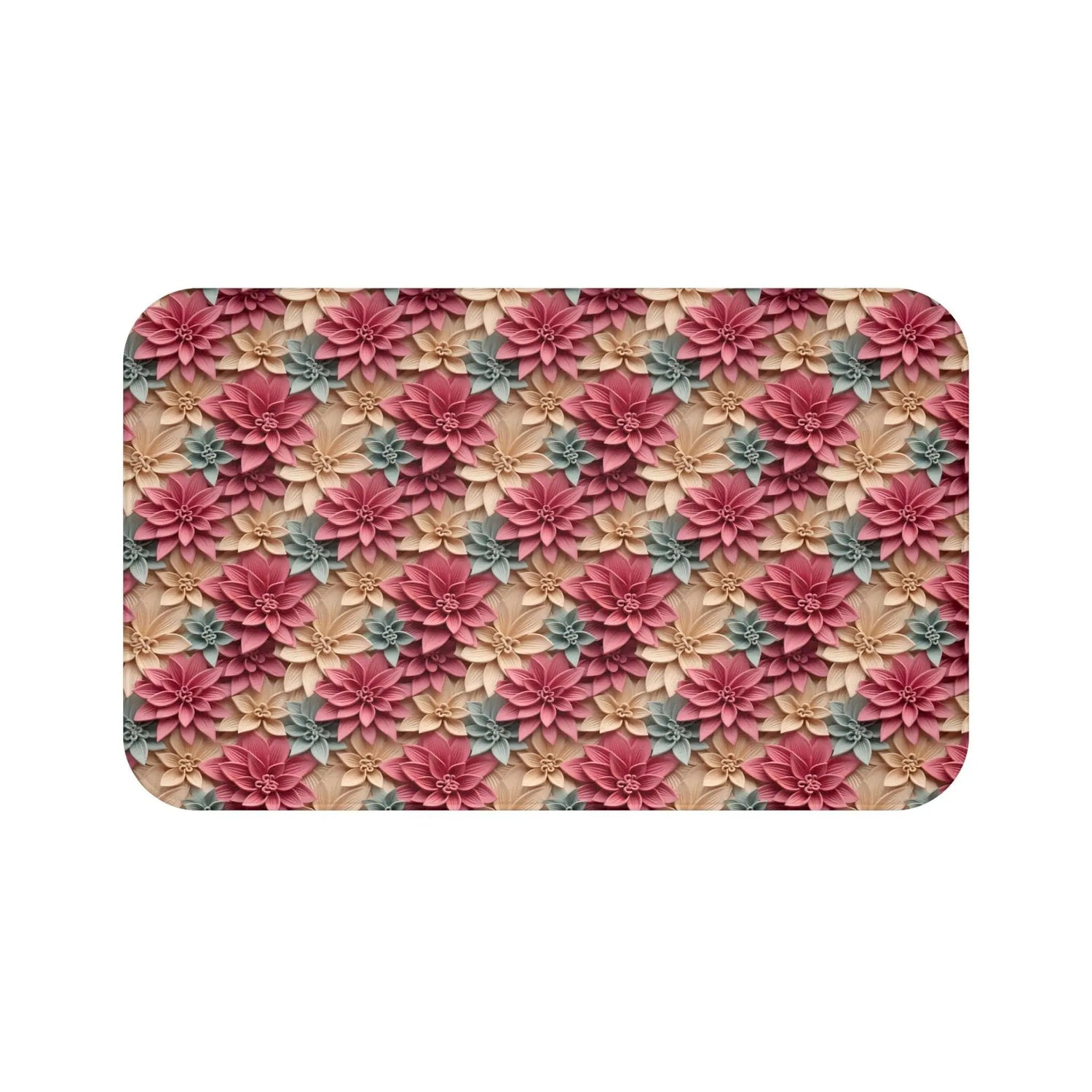 Floral Elegance Bath Mat - Boho Bathroom Decor, Gift for Her, Flower Home Accent, Cozy Retreat, Housewarming Gift