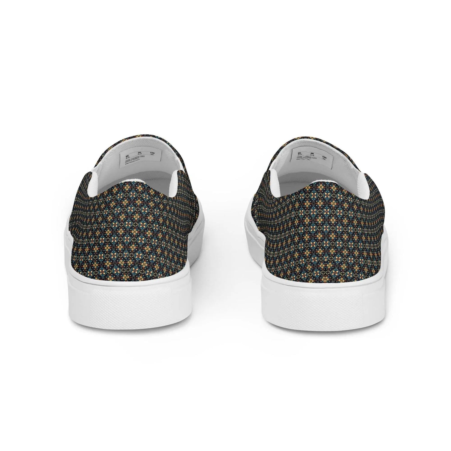 Geometric Stylish Men’s Slip-On Canvas Shoes | Trendy Casual Footwear for Men | Fashionable Comfortable Sneakers | Unique Modern Design