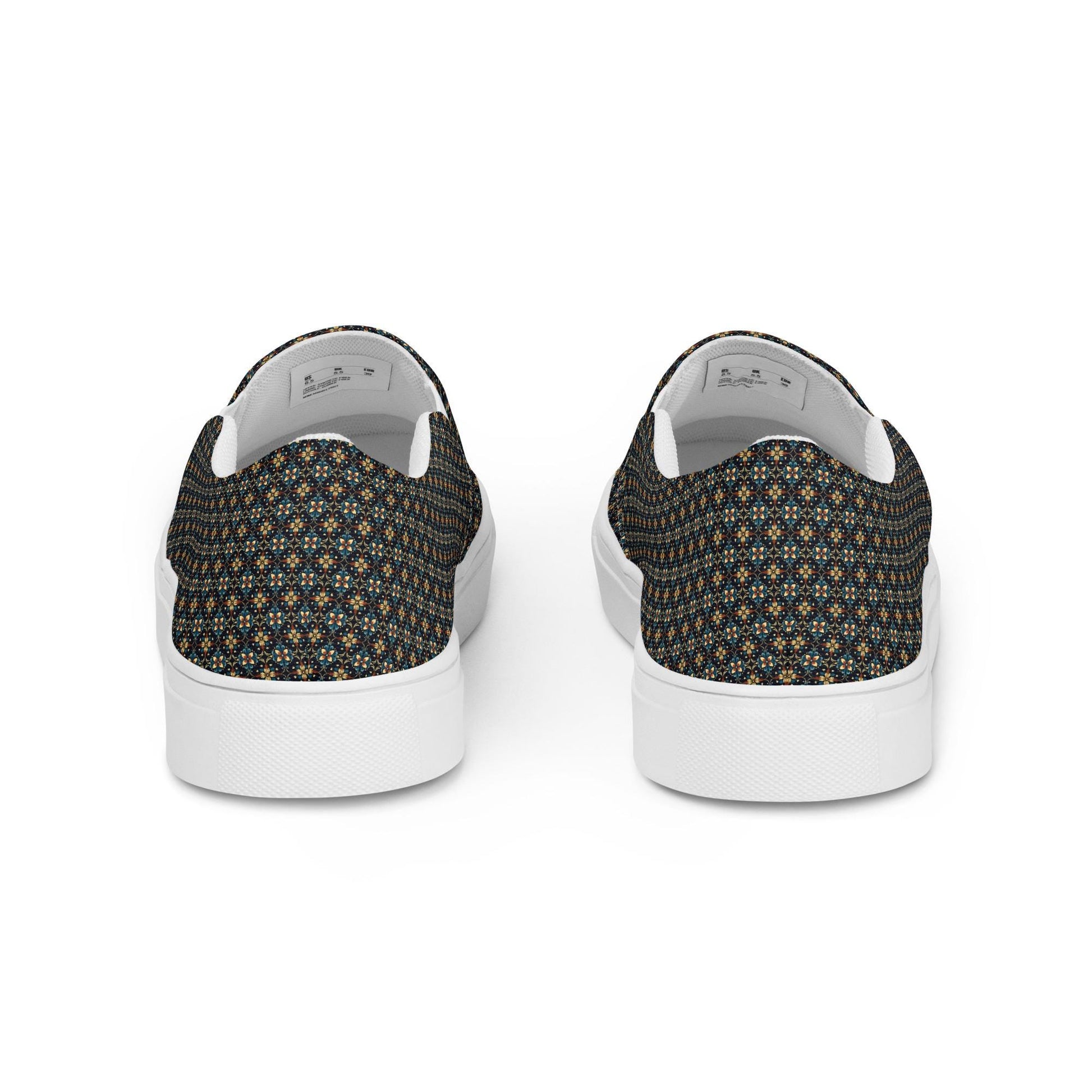 Geometric Stylish Men’s Slip-On Canvas Shoes | Trendy Casual Footwear for Men | Fashionable Comfortable Sneakers | Unique Modern Design
