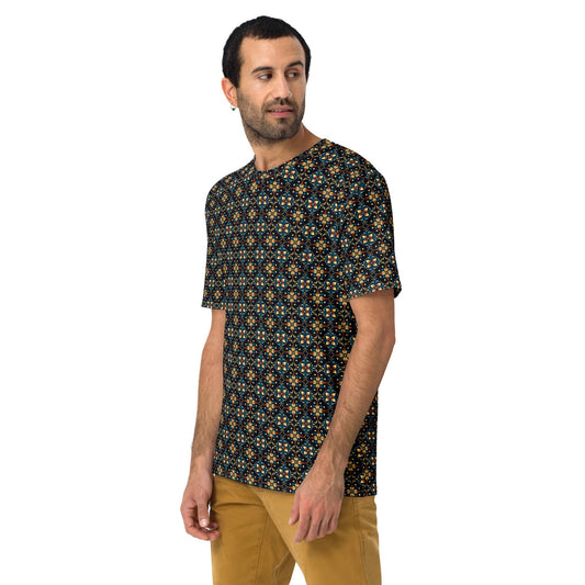 Stylish Geometric All-Over Print Men&#39;s T-shirt | Trendy Modern Design | Comfortable & Fashionable Casual Tee | Unique Graphic Shirt