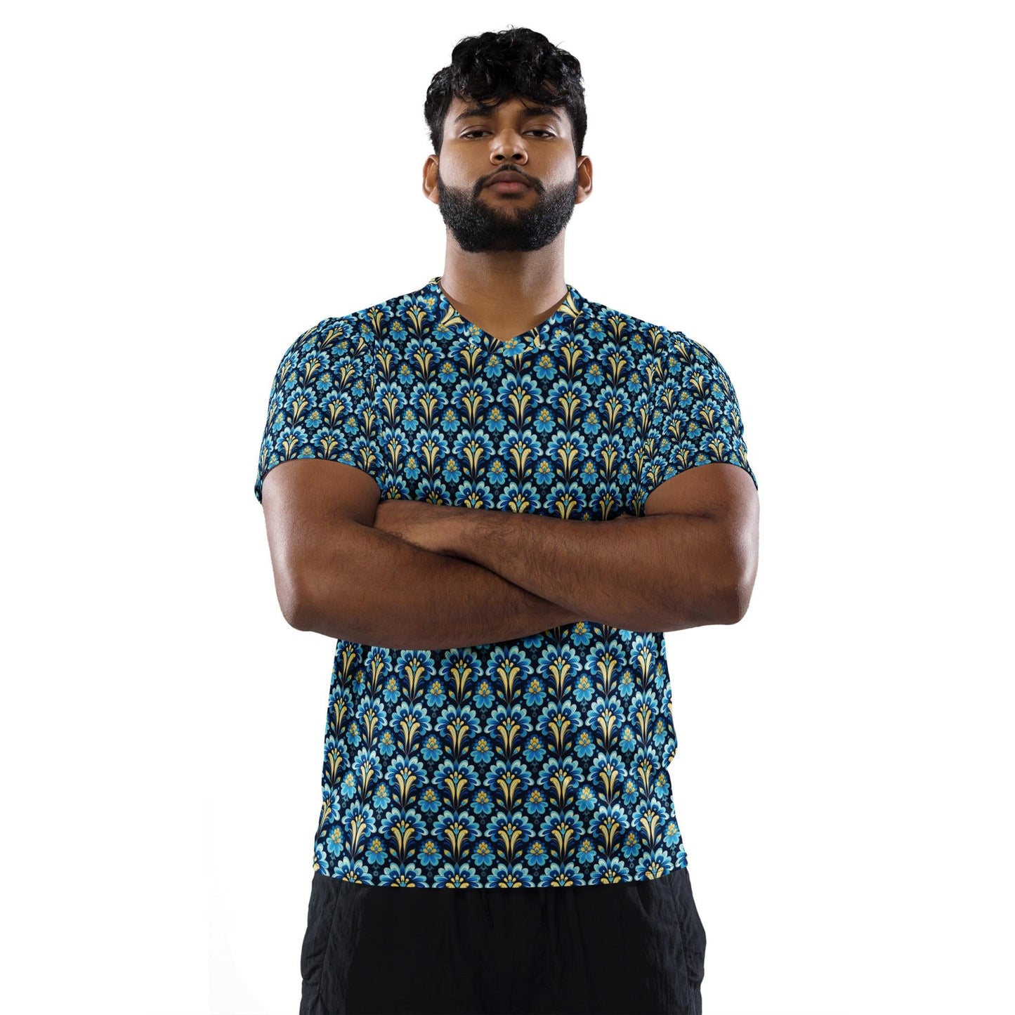 Bright Colorful Recycled Men’s Sports Jersey | Stylish, Eco-Friendly Activewear | Trendy Athletic Shirt | Comfortable, Fashion Sportswear