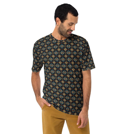 Stylish Geometric All-Over Print Men's T-shirt | Trendy Modern Design | Comfortable & Fashionable Casual Tee | Unique Graphic Shirt