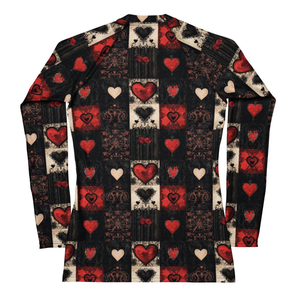 Women&#39;s Stylish Valentine Heart Rash Guard - Casual Everyday Shirt, Trendy & Comfortable, Perfect for Valentine&#39;s Day or Everyday Wear