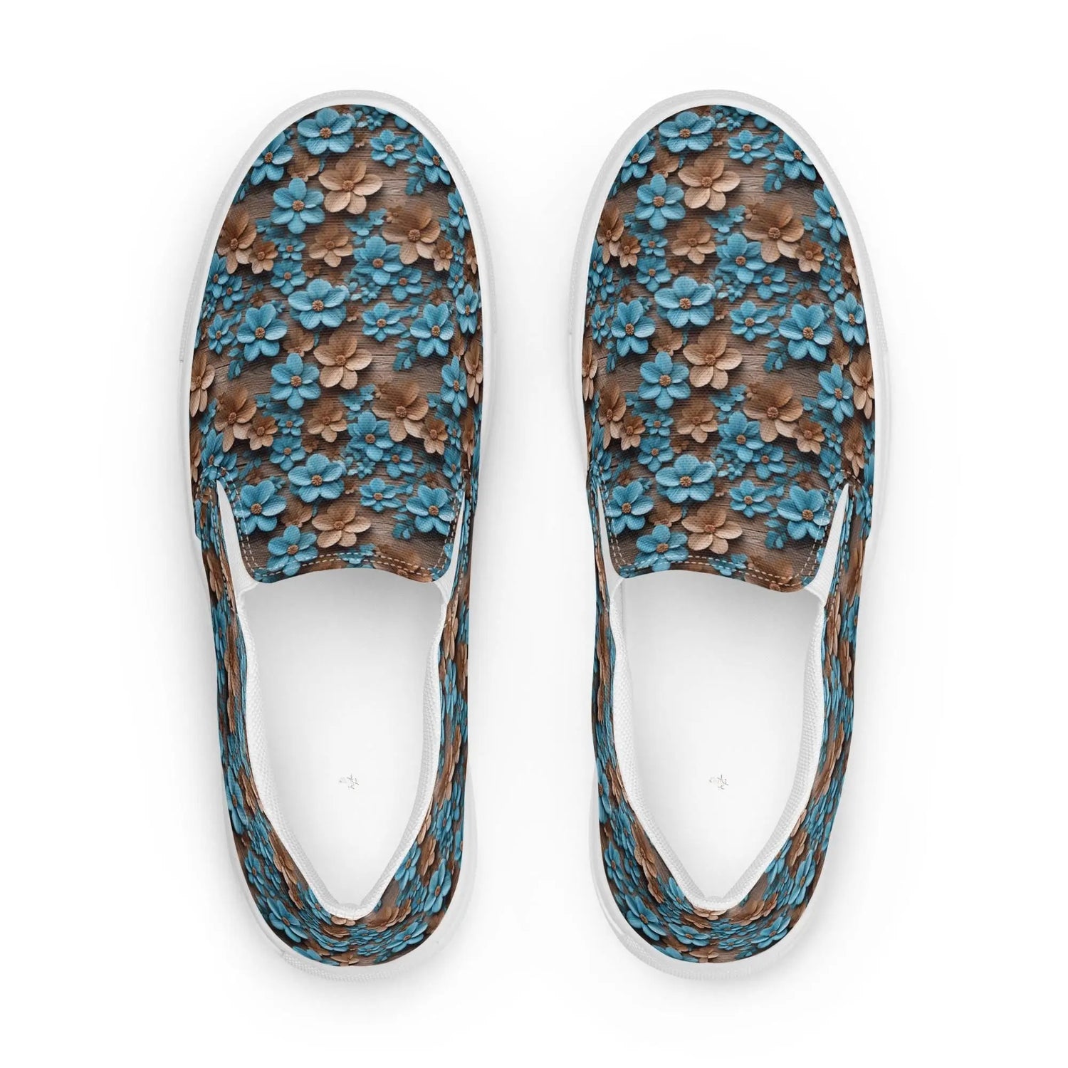 Pretty Women’s All-Over Print 3D Floral Slip-On Canvas Shoes – Stylish, Comfortable & Versatile Sneakers for Everyday Wear