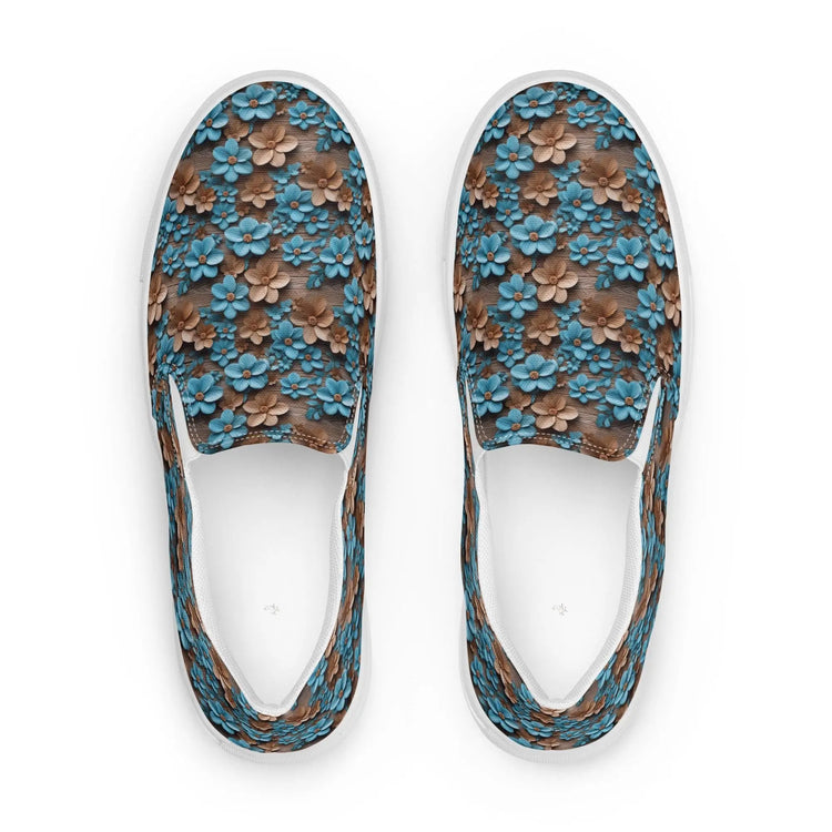 Pretty Women’s All-Over Print 3D Floral Slip-On Canvas Shoes – Stylish, Comfortable & Versatile Sneakers for Everyday Wear