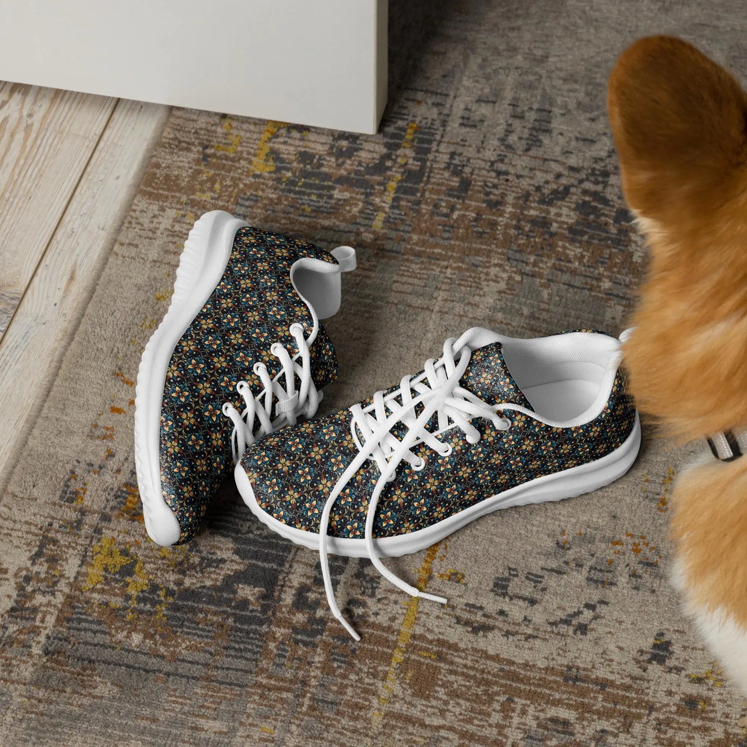 Geometric All-Over Pattern Men’s Athletic Shoes – Trendy, Comfortable, Stylish Casual Sneakers for Everyday Wear & Sports