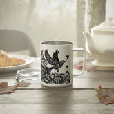 Bohemian Insulated Coffee Mug, 10oz - Perfect for Nature Lovers, Unique Gift for Birthdays, Travel Friendly, Bird Design, Camping Mug