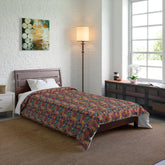 Vibrant Floral Comforter, Cozy Bedroom Blanket, Boho Bedding, Colorful Quilt, Perfect for Spring Decor, Great for Gifts