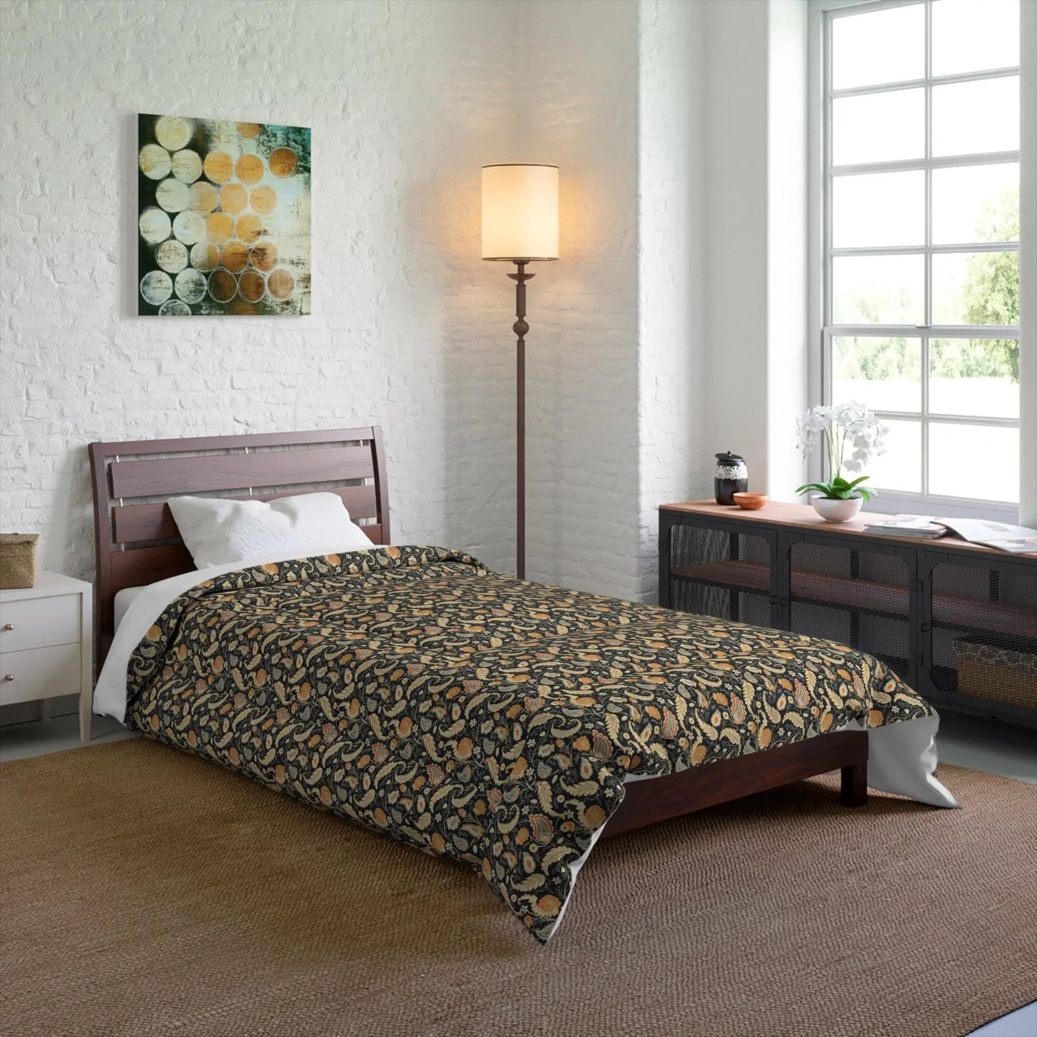 Bohemian Comforter, Cozy Bedding, Bedroom Decor, Festival Home Accent, Unique Printed Blanket, Ethnic Design Art