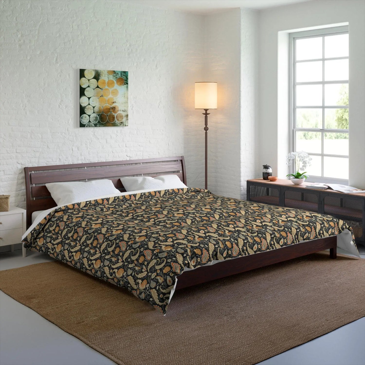 Bohemian Comforter, Cozy Bedding, Bedroom Decor, Festival Home Accent, Unique Printed Blanket, Ethnic Design Art