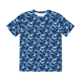 Blue Camo Tee - Casual Streetwear, Cool Graphic T-Shirt for Men, Summer Essential, Perfect Gift for Outdoor Lovers, Everyday Wear
