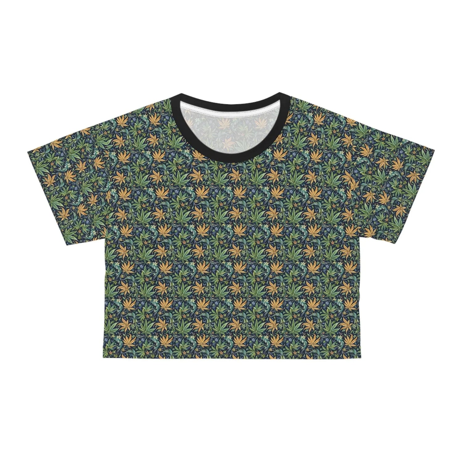 Tropical Floral Crop Tee - Summer Vibes Top, Casual Wear, Gift for Her, Cute Festival Shirt, Beach Outfit