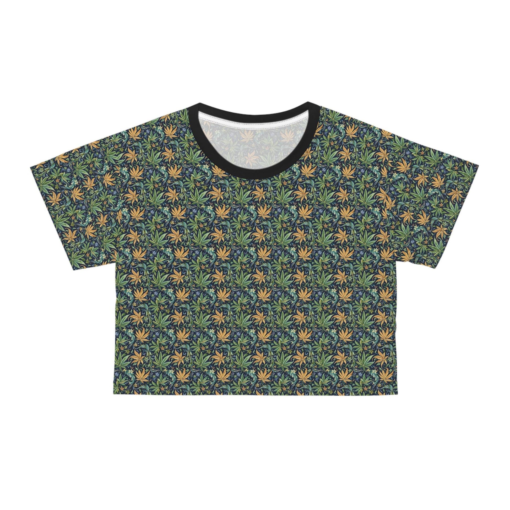 Tropical Floral Crop Tee - Summer Vibes Top, Casual Wear, Gift for Her, Cute Festival Shirt, Beach Outfit