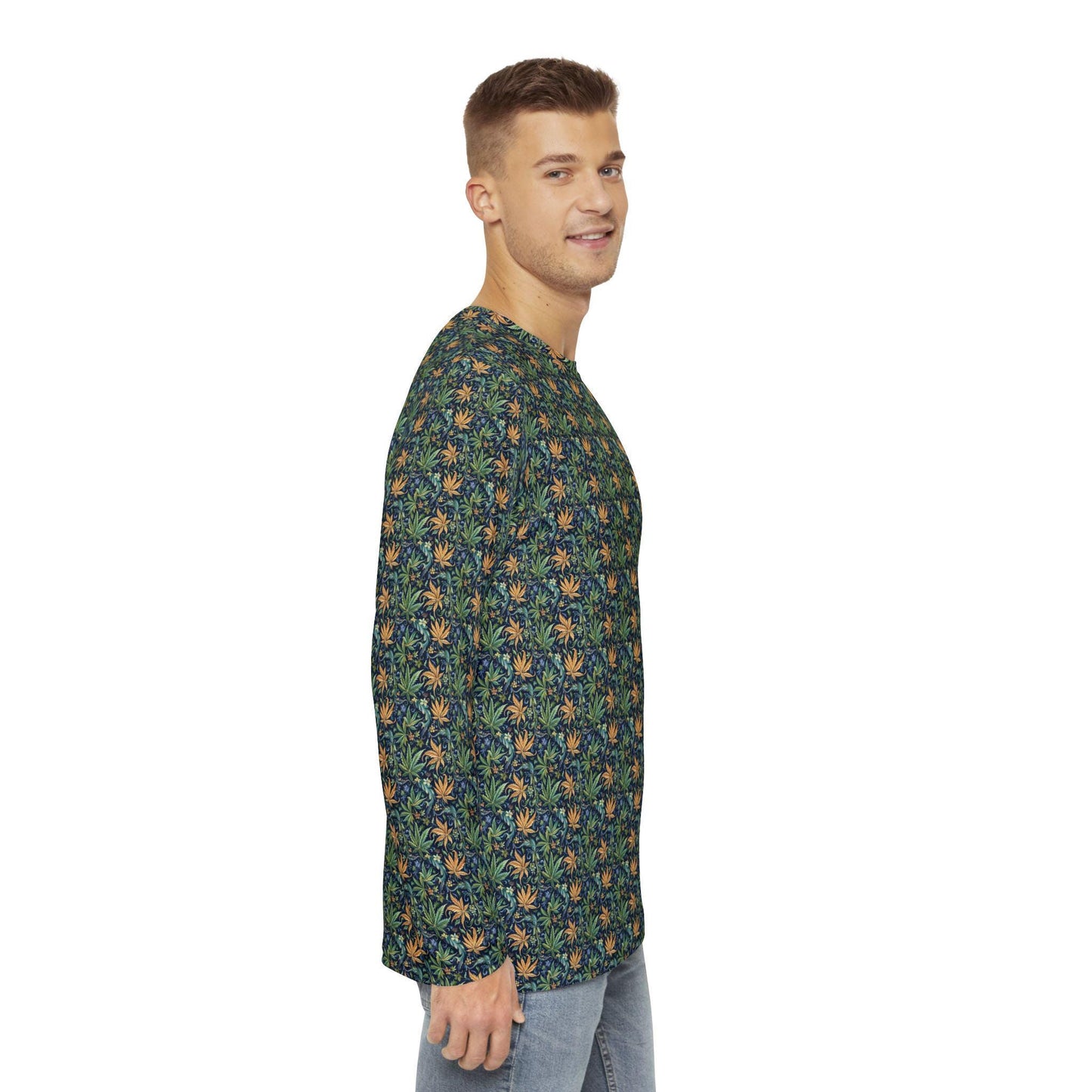 Tropical Vibe Men's Long Sleeve Shirt - Perfect for Beach Days, Casual Outings, Gift for Him, Summer Style, Relaxed Fit