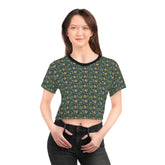 Tropical Floral Crop Tee - Summer Vibes Top, Casual Wear, Gift for Her, Cute Festival Shirt, Beach Outfit