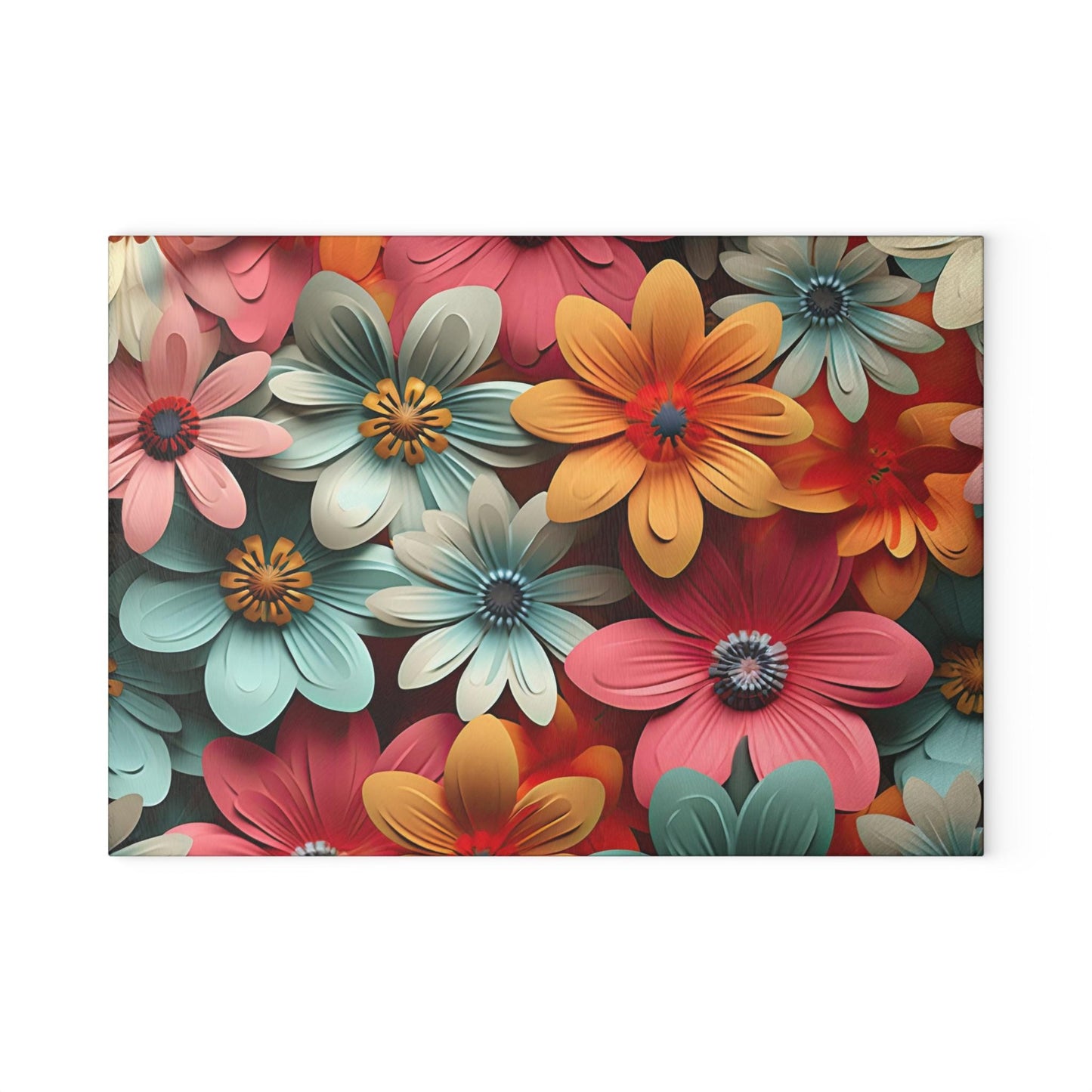 Floral Glass Cutting Board, Vibrant Kitchen Decor, Floral Gift, Home Cooking Essential, Unique Kitchen Gift, Mother's Day Gift