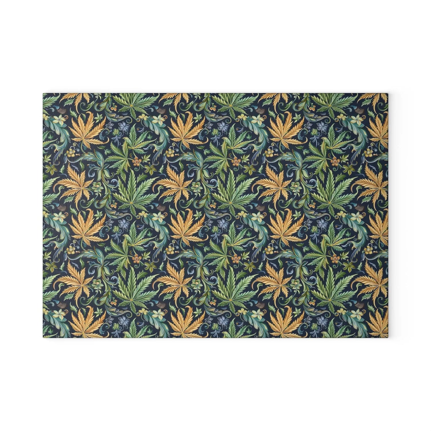 Artisan Floral Glass Cutting Board - Elegant Kitchen Decor, Gift for Foodies, Housewarming, Cooking Essentials, Unique Home Decor