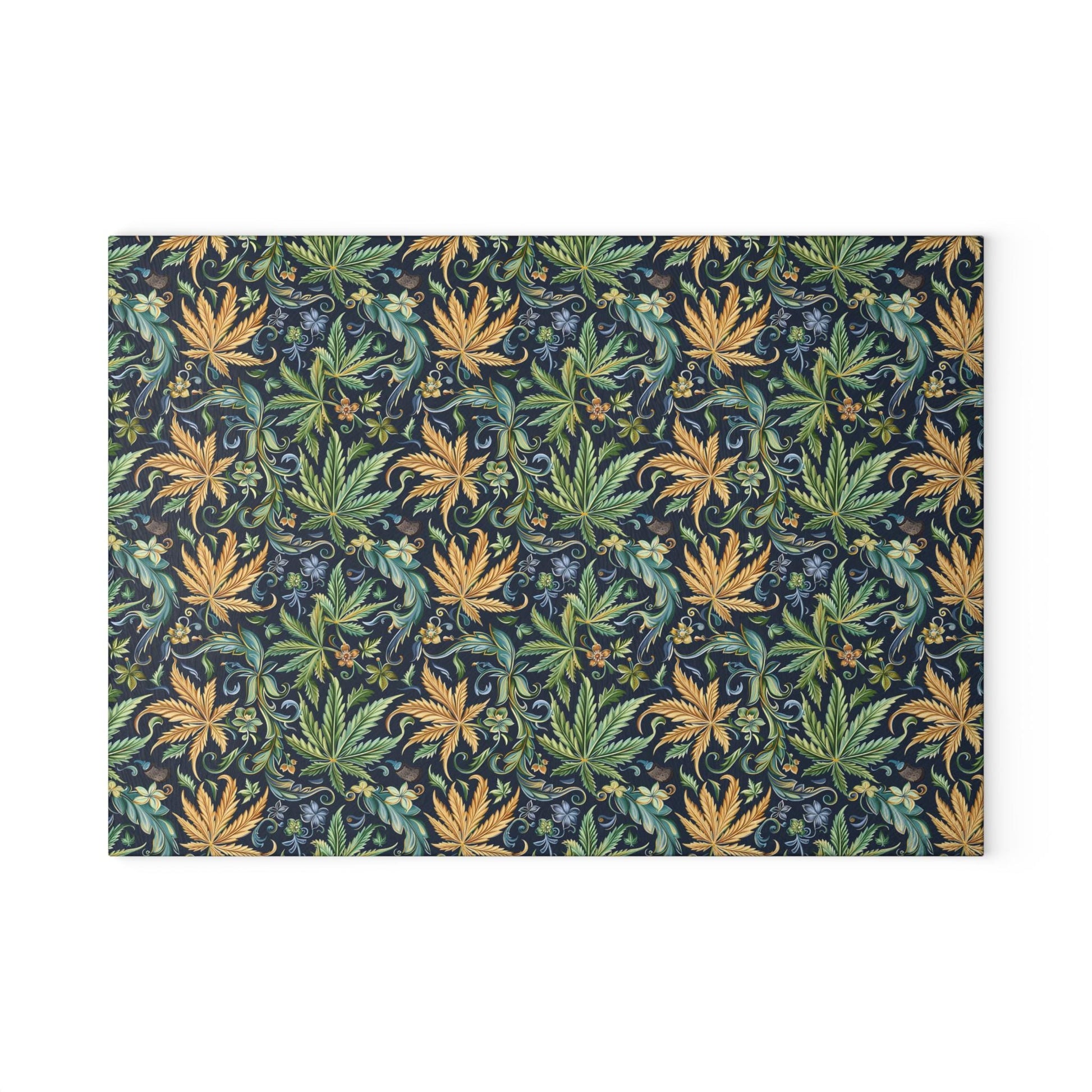 Artisan Floral Glass Cutting Board - Elegant Kitchen Decor, Gift for Foodies, Housewarming, Cooking Essentials, Unique Home Decor
