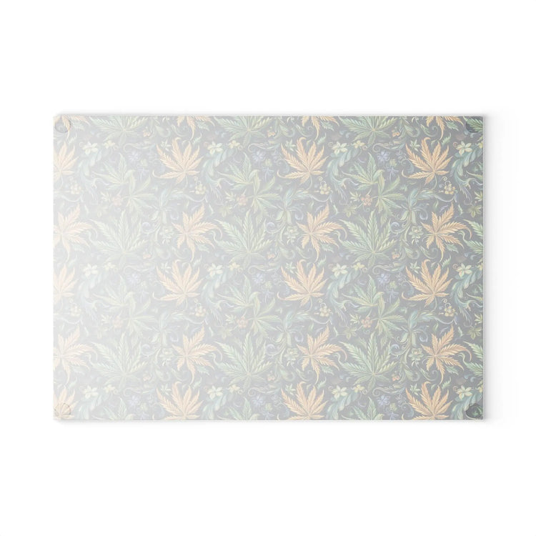 Artisan Floral Glass Cutting Board - Elegant Kitchen Decor, Gift for Foodies, Housewarming, Cooking Essentials, Unique Home Decor